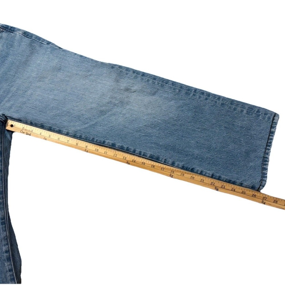 JW Anderson Uniqlo Straight Fit Denim Jeans Women 32x27 Medium Blue 100% Cotton - Picture 7 of 9